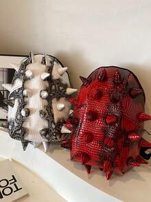 Chic Hedgehog Backpack For Women - Fashionable Faux Leather Daypack With Zip Closure, Polyester Lined, Hand Or Dry Clean Only, Shoulder Bag - Multicolor - View 6