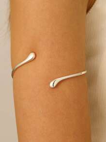 1 pieza Pulsera bangle elegante con forma de lágrima y círculo para mujer, adecuada para uso diario, fiesta, vacaciones y reuniones