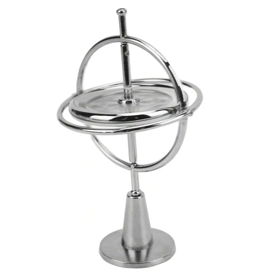Juguete de Giroscopio, Juguete Giratorio de Equilibrio,Giroscopio Alivio del Estrés Anti-Gravedad Balance Metal Educativo Y Entrenamiento para Niños Entretenimiento al Aire Libre para niños - Plateado - Ver 1