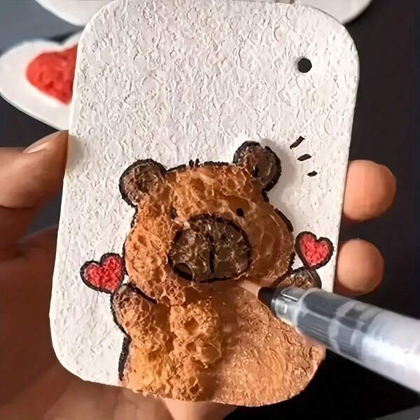 10/5 peças de papel para arte em tela 3D, prancheta de desenho com textura fofa para artesanato "faça você mesmo", design criativo e pintura, papel de desenho (caneta de desenho não incluída), material escolar, volta às aulas