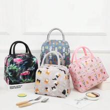 1pc/2pcs Insulated Lunch Bag, Large Capacity Thermal Lunch Tote, Suitable For Work/School, Floral Print Lunch Handbag, Great Gift For Christmas, Everyday Use, Mother's Day/Graduation - Multicolor - View 12