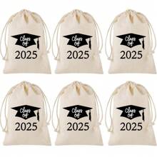 1/10pcs, Graduation Party Gift Drawstring Bags, 2025 Class Party Commemorative Gift