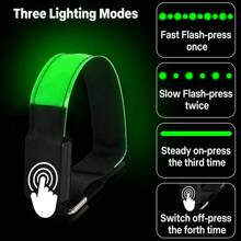 Fluorescent Bracelet 3-Speed Temperature Mode Adjustable Suitable For Night Cycling Walking Running Fitness Sports Accessories