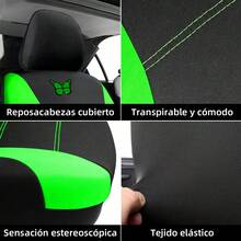 Universal Car Seat Covers, 9-Piece Set. Universal Seat Cushions Compatible With Airbags. Easy To Remove And Disassemble, Easy To Clean. Comfortable And Breathable, Protecting Your Seat And Making It Look Beautiful. Universal Fit For Most Cars, Trucks, SUVs, Or . - 綠色Verde - 查看 3