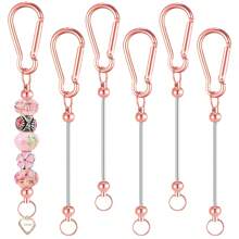 5/10 Pcs Beaded Keychain Making Kit, Metal Beaded Crafts DIY Blank Beaded Keychains, Suitable For DIY Gifts, Jewelry Making, Accessories