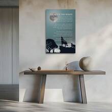 1PC Wolf Poster The Tale Of Two Wolves Canvas Wall Art Inspirational Quote Decor Wolf D��Cor Wolf Gifts Canvas Prints Poster Wall Art Blue1603838 - Multicolor - View 3