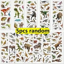 5/10 pezzi Adesivi a bolle di dinosauro riutilizzabili, adesivi per decorazione di custodie per telefono, album, diari, planner, biglietti, progetti creativi fai-da-te, artigianato