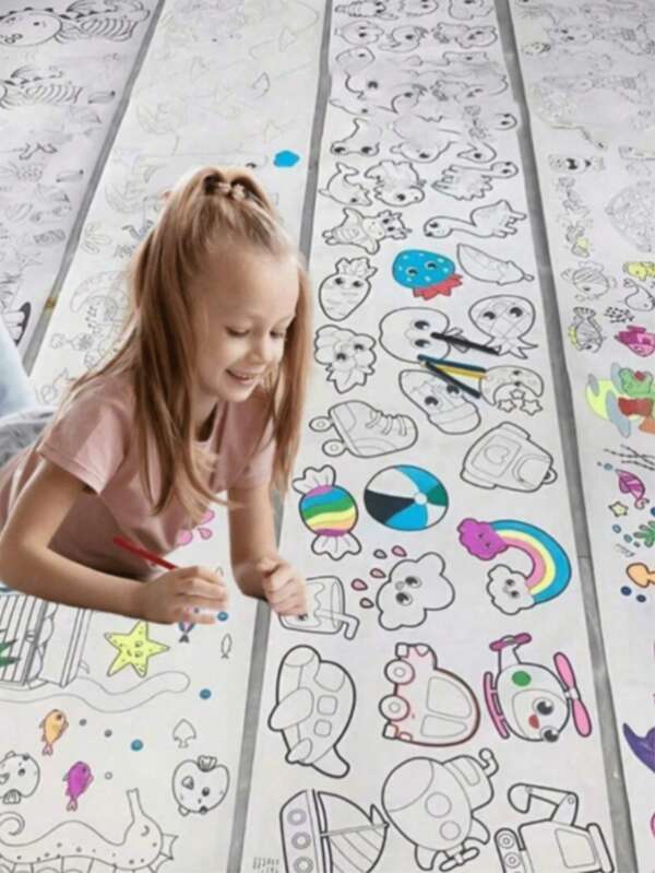300cm Graffiti Painting Roll, With Various Themes, Suitable For Coloring And Drawing For Children, Coloring Roll, Coloring, Halloween, Watercolor, Coloring, Christmas Gift, Coloring, Christmas Gift
