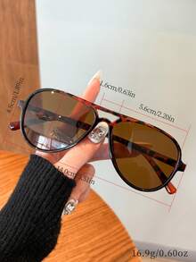 2 件套休闲双桥飞行员镜框眼镜女款组合，Y2K 优雅复古百搭礼物