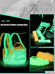 1 Pair Of Luminous Shoelaces, Shoe Accessories, Fashion Supplies For Parties And Dances, Creative Gifts, Shiny Props For Night Running, Flat Fluorescent Shoelaces, Suitable For All Kinds Of Shoes, Couple Gifts, Gifts Friends, Best Friend Gifts, Sister Gifts, Funny Gifts ,Women Gifts,Elastic Shoelaces,Thick Shoelaces,Wide Shoelaces,Stretchy Shoelaces,White Shoelaces,Green Shoelaces