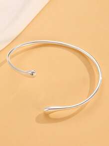 1 pieza Pulsera bangle elegante con forma de lágrima y círculo para mujer, adecuada para uso diario, fiesta, vacaciones y reuniones