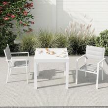 Set Of 2 Lightweight Aluminum Stackable Patio Chairs – 300lb Capacity, Textilene Fabric For Deck, Garden, Or Balcony - White - View 1