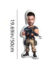 Customized 3D Print Shape Shifting Pillow - Personalized Military Design, Interesting Gift For Friends And Family, Soft Knitted Fabric, Mixed Color