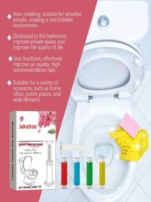 4pcs/Box Floral/Printed Toilet Cleaning Gel, Bathroom Freshener Deodorizer, Powerful Adhesive, Suitable For Bathroom