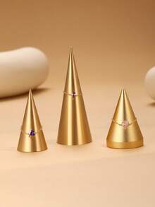 1Pc Heart 925 Sterling Silver Ring For Women Romantic Adjustable Chain Ring Perfect For Daily Wear Bridal Jewelry Fine Jewelry - Gold - View 2