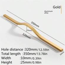 1 Pc Simple Aluminum Alloy Black Gold Brushed Furniture Cabinet Door Handles Curved Wardrobe Cupboard Door Handle Pulls Drawer Knobs Furniture Hardware