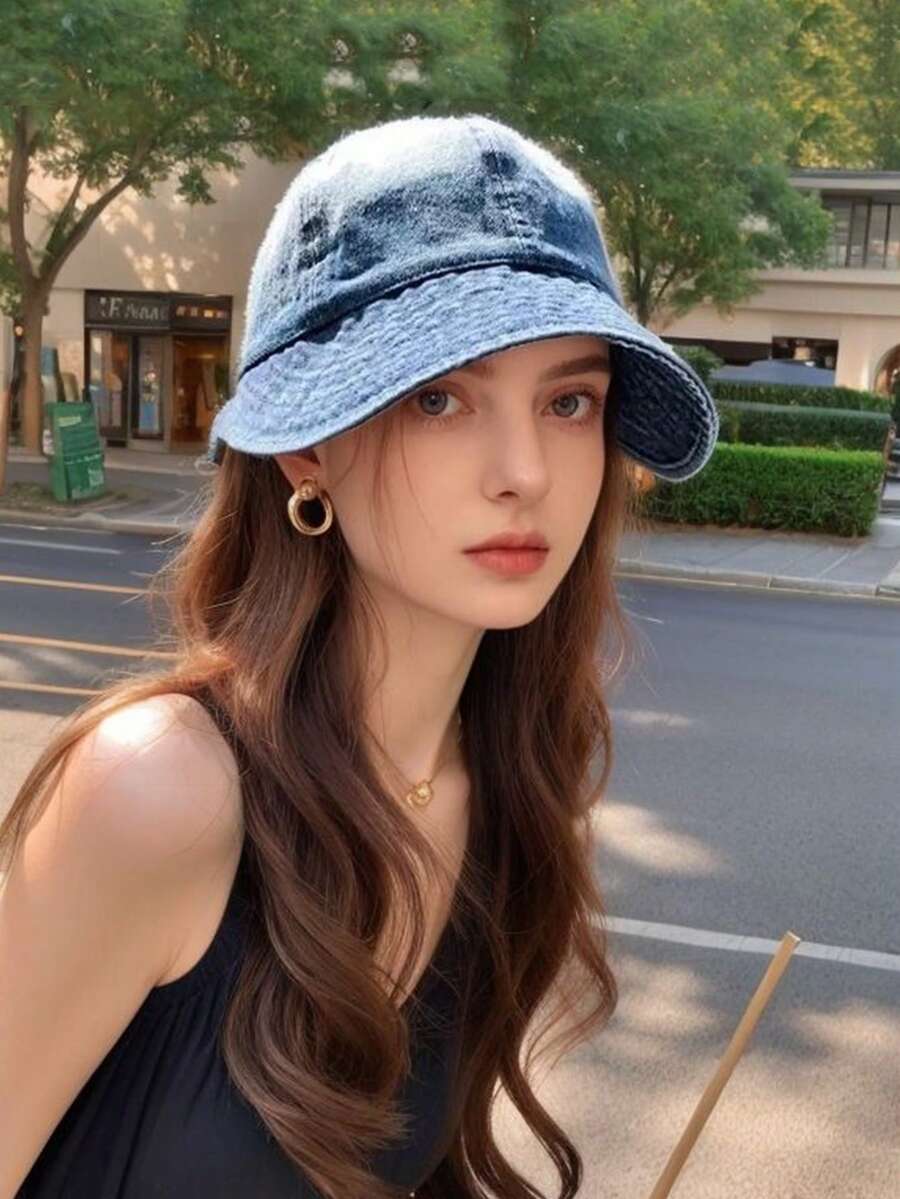 1 Pc Unisex Spring & Summer Solid Color Reversible Bucket Hat, Casual Retro Fashion Versatile Wide Brim Sun Hat, Suitable For Outdoor Activities, Camping, Hiking, Biking, Beach, Swimming, Parties And Daily Wear - Multicolor - View 1