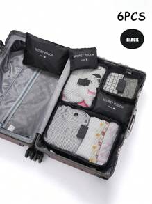 6 Stück Set in kleiner Größe, buchstabenförmige wasserdichte Reise-Aufbewahrungstaschen, Reise-Aufbewahrungstaschensätze, Packtaschen-Set, Reisegepäckorganizer, Koffer-Aufbewahrungstaschen Reisezubehör, vielseitig einsetzbare, leichte Aufbewahrungstaschen, staubdichter Reisetasche, Reise-Aufbewahrungstaschen multi-funktionale Kleidersortierungspakete, Reise-Packkompressionstaschen, für Zuhause und Reisen