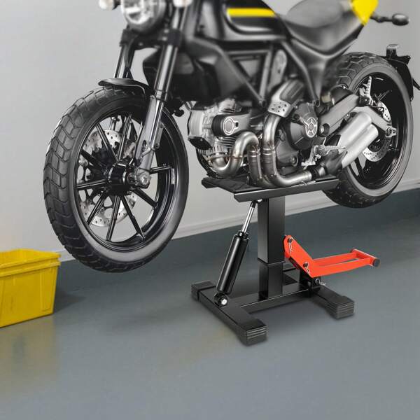 400kg/882lbs hydraulischer Motorrad-Aufzug-Stand 11.81x12.2in Basis, Fahrrad-Aufzug-Stand justierbar 9.84-15.74in Höhe, Anti-Rutsch H-geformte breite Unterstützung für Off-Road Bike Reparatur Lagerung, Quick Jack für Wartung