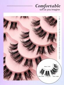 Asiteo 9 Pairs Luxury Natural Look False Eyelashes - Fluffy Soft, Lightweight Transparent Band, Create Charming Eye Makeup - Reusable, Easy To Wear - Bulu Mata Alami - View 2