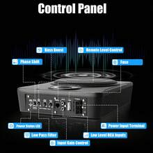 Car Subwoofer, 8 Inch 6,00W Ultra Thin Car Subwoofer Slim Metal Cover 12V - 黑色 - 查看 5