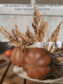 1 件 22 厘米（高）人造泡沫麦穗、拉菲草南瓜装饰 - 适用于秋季装饰、万圣节、房间、庭院装饰、假植物