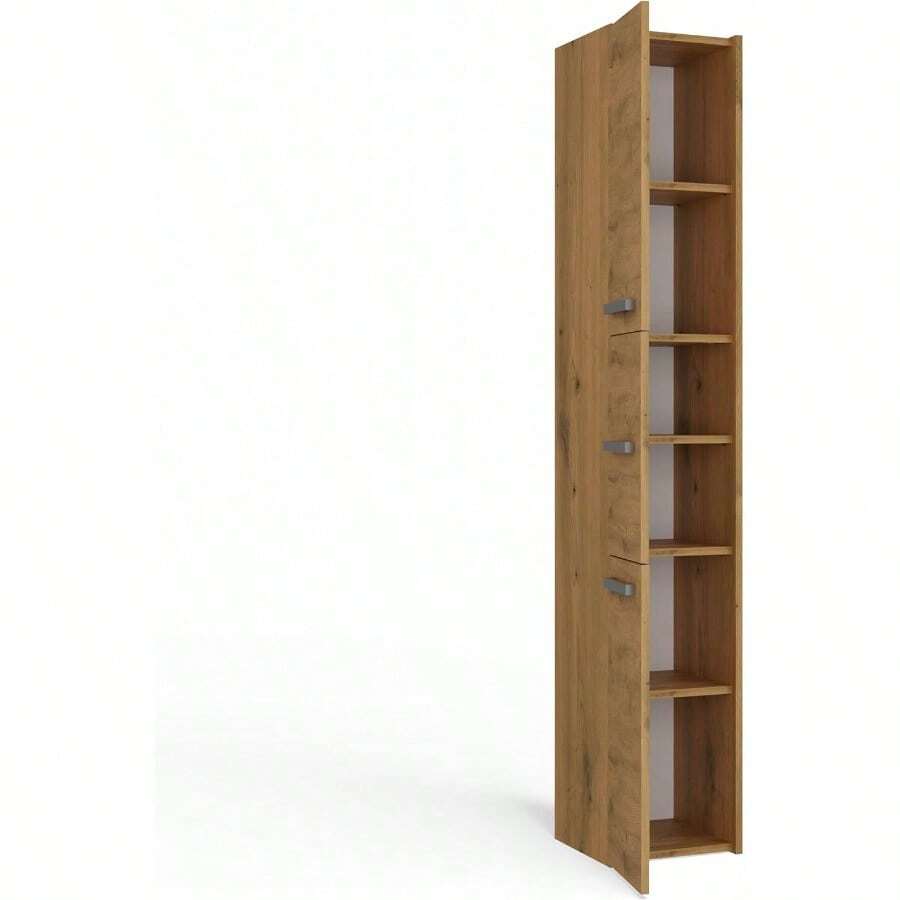 VERONA Bathroom Cabinet 170x30x30 Cm Bathroom Storage Unit - Anthracite-ArtisanOak - View 1