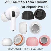 2PCS Soft Replacement Memery Foam EarTips Earmuff Ear Caps For AirpodPro 1/ 2 EarTips With Dust Mesh Soft Memory Foam & Silicone Perfect Fit The Ear Canal More Comfortable L M S XS Size Available - Multicolor - View 2