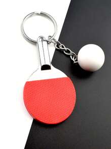 1 pièce Porte-clés en acier inoxydable personnalisable avec élément de tennis de table - personnalisé avec gravure de nom/texte, cadeau idéal pour utilisation quotidienne, fans de tennis de table, passionnés de sports - pendentif de clé de voiture minimaliste et élégant, cadeau personnalisé pour camarades de classe