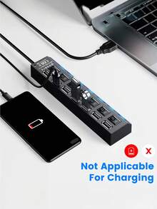 4 端口 7 端口 USB HUB 扩展器 USB 2.0 集线器适配器多 7 合 1 集线器 USB 开关便携式分离器适配器适用于电脑笔记本电脑手机闪存盘、鼠标、读卡器、键盘、游戏设备、MP3 播放器、HDD 等 PC、Pro、Mini、IMac、Surface Pro 手机 OTG 适配器、打印机、相机、USB 风扇或任何其他 USB 外围设备。以及更多 - 黑色 - 查看 8