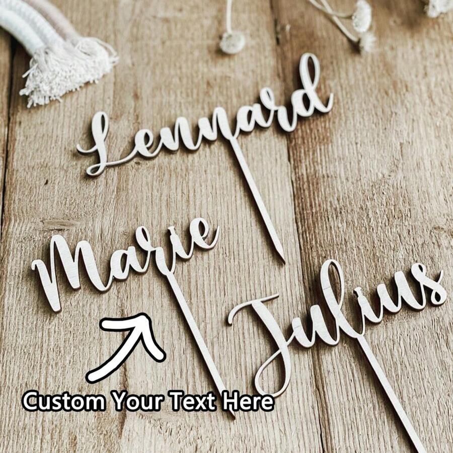 Topper personalizado de acrílico para tartas para el Día de la Madre, cumpleaños, boda, ceremonia de graduación - Nombre