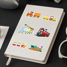 50pcs Cartoon Train Doodle Stickers For Scrapbooking, Drawing Board, Phone Case, Decorative Stickers Room Decor Wall Decor Wall Sticker