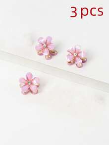 6 piezas Pinzas de cristal mini para el cabello de mujer, pasadores de pelo con diseño de flores, garra artificial dulce para decoración del cabello, Piranha Día de San Valentín, accesorio de pelo de San Valentín, pinza de pelo, clip de pelo, accesorio de pelo de otoño e invierno para mujer para vacaciones, regalo de San Valentín para mujer, verano - Púrpura malva - Ver 18