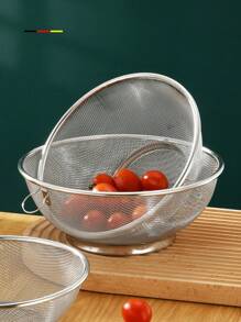 Panier d'égouttage en acier inoxydable, 1 pièce, ensemble de passoire en acier inoxydable doré et argenté, égouttoir à mailles fines, bassin de drainage multifonction, égouttoir à tamis, égouttoir à mailles, égouttoir de cuisine multifonction pour fruits, évier et riz - Panier d'égouttage à mailles fines pour un égouttage efficace - Antirouille et durable