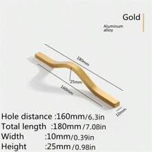 1 Pc Simple Aluminum Alloy Black Gold Brushed Furniture Cabinet Door Handles Curved Wardrobe Cupboard Door Handle Pulls Drawer Knobs Furniture Hardware
