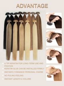 50 piezas de extensiones de cabello con punta en U de 14 a 22 pulgadas, cabello humano liso de color negro natural, queratina invisible, bandas de Remy de calidad de salón para un acoplamiento perfecto