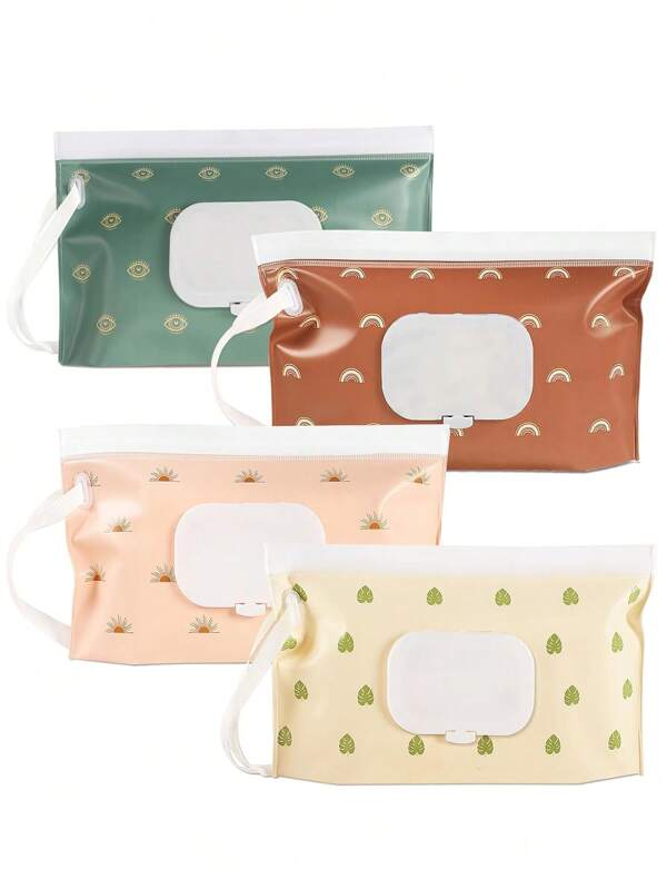 1pc Baby Portable Flip Cover Self-Sealing Tissue Paper Holder Bag For Travel