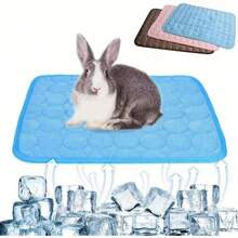 Almohadilla de enfriamiento de lujo de verano para conejos, hámsters y ratones - Muy transpirable, autoenfrianfre, lavable, duradera - Azul, rosa, opciones de almohadilla para dormir de mascotas con almohadilla de hielo