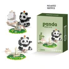 1008pcs Panda Swing Building Blocks Set, ABS Material, Animal & Plant Themed, Movie-Inspired Decor, Ideal For Office, Living Room, Christmas, Halloween, New Year, Birthday Gifts - Multicolor - View 10
