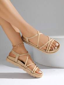 2 pares de sandalias de mujer, tipo mule con tira de tobillo de aspecto, sandalias slip-on elegantes y casuales, con decoración de hebilla, antideslizantes, nuevo estilo para primavera/verano