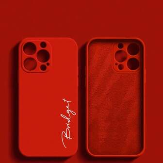 Customized Name & Letter Phone Case, Compatible With IPhone 17/16/15/14/13/12/11 Pro Max/17 Air, Luxury Liquid Silicone Soft Shell, DIY Engraving, Shock-Proof Frame, Suitable For Gifts. 16/15/14/13 Pro Max, Seasonal Selection, 2025 Phone Case Models