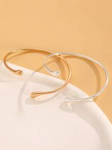 1 pieza Pulsera bangle elegante con forma de lágrima y círculo para mujer, adecuada para uso diario, fiesta, vacaciones y reuniones