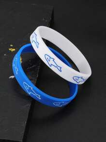 1 set brazalete con detalle de tiburón para hombre, para regalo de joyería y fiesta