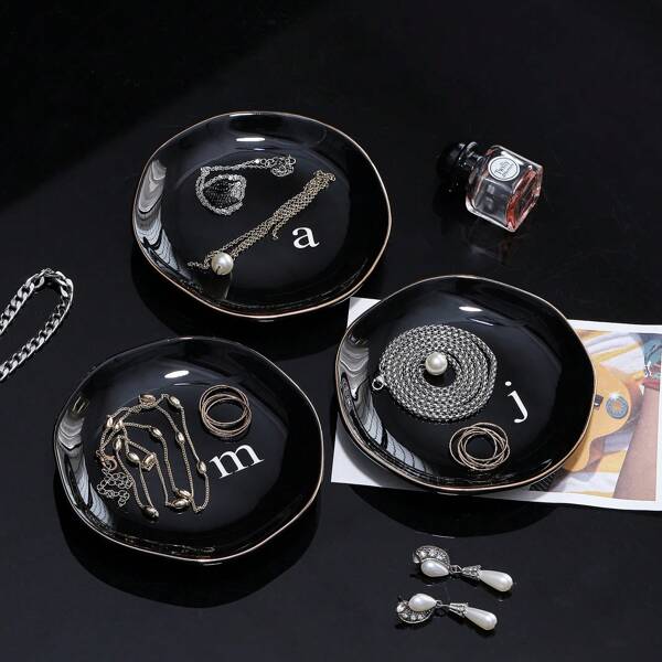 1pc Black Jewelry Storage Tray, Decorative Pendant Storage Board For Necklaces, Rings, Earrings, Jewelry Storage Container For Bedroom, Office, Desk, Vanity, Home Decor, Salon Decoration For Women Storage Organizer Travel Holiday Essential Fall Decor Autumn Halloween