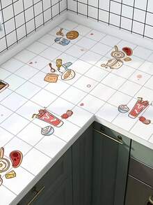 1 Roll Waterproof, Oil-Resistant, Heat-Resistant PVC Wallpaper, Easy To Apply And Remove, Suitable For Kitchen Countertop And Stove Renovation - Multicolor - View 3