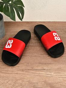 Plus Size 23# Men's Summer Slippers, Size 36-48, Outdoor Comfortable Casual Shoes, Lightweight Non-Slip House Slippers, Wear-Resistant Breathable Men's Sandals, Outdoor & Daily Wear (Asymmetric Pattern). The Soles Of These Slippers Are Made Of EVA Material. Do Not Expose Them To Direct Sunlight For A Long Time, Otherwise The Shoes Will Shrink. - Red - View 3