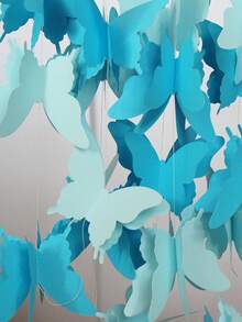 1 件蝴蝶装饰挂纸花环，粉色 3 米蝴蝶拉旗，适用于派对装饰、圣诞节 - 彩色 - 查看 9