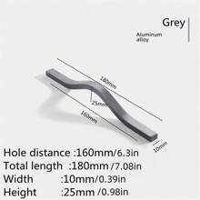 1 Pc Simple Aluminum Alloy Black Gold Brushed Furniture Cabinet Door Handles Curved Wardrobe Cupboard Door Handle Pulls Drawer Knobs Furniture Hardware