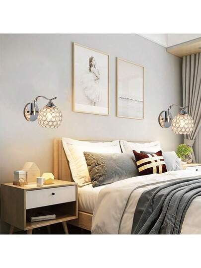 Pc Wand Lamp Bedside Verlichting LED, Minimalist Moderne Bedroom, Living Room, Hallway, Staircase, Nordic Luxe Crystal, Fixture (Bulb Not Included) view 6