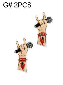 Set de 2/6 piezas de parches bordados de calavera y guitarra rock de estilo punk para música callejera, para planchar o coser en ropa, accesorios, mochilas, vaqueros, chaquetas, camisetas, gorras, vestidos, etc.